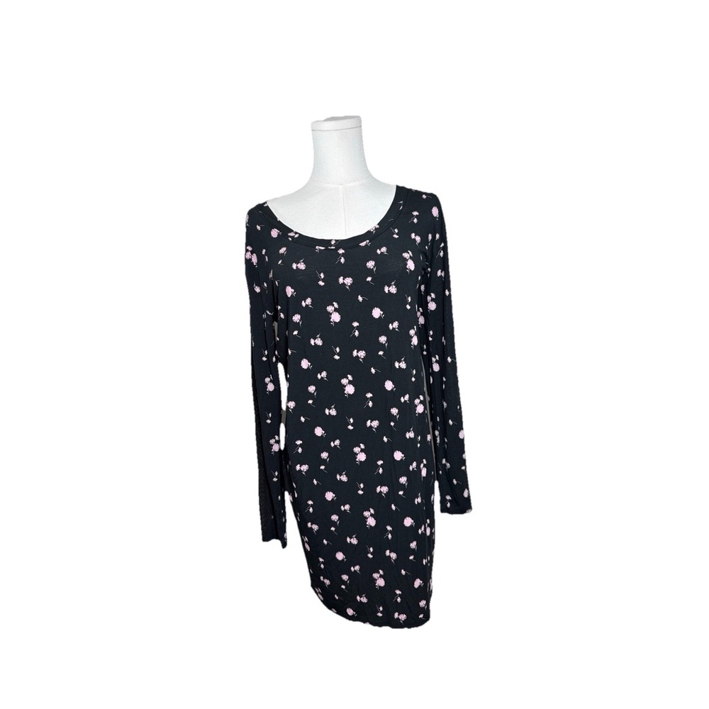 Victorias Secret Super Soft Long sleeve Lace accent floral T- Shirt nightgown XS